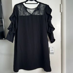 NWT Zara black long sleeve mini dress